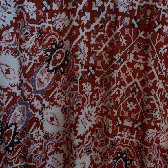 Maxi dress.  Rust, cream and blues - Picture 3 of 3